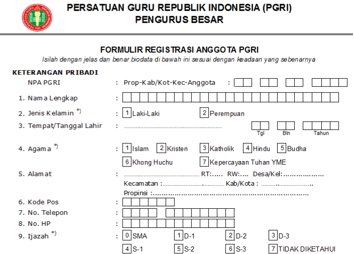 Pendaftaran PGRI Manggarai Barat - Persatuan Guru Republik Indonesia Cabang Kabupaten Manggarai Barat